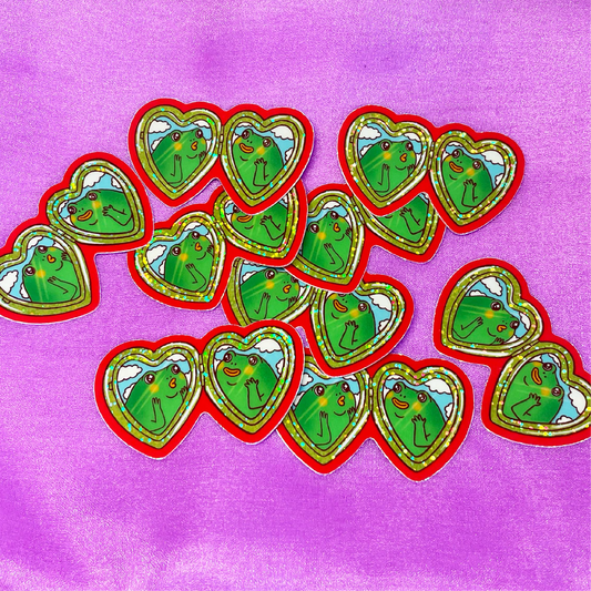 Frog Locket Sparkle Sticker