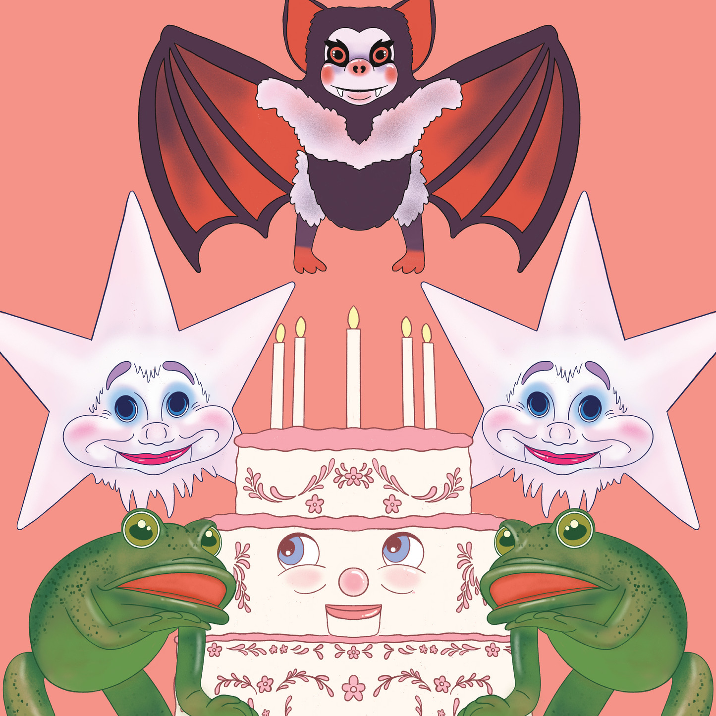 Bob Baker Birthday Cake and Friends Print