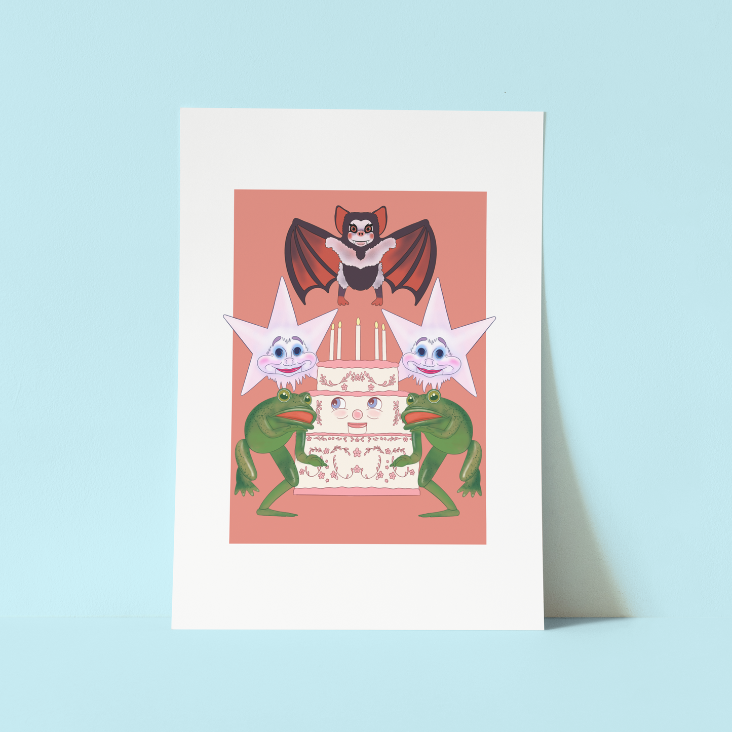 Bob Baker Birthday Cake and Friends Print