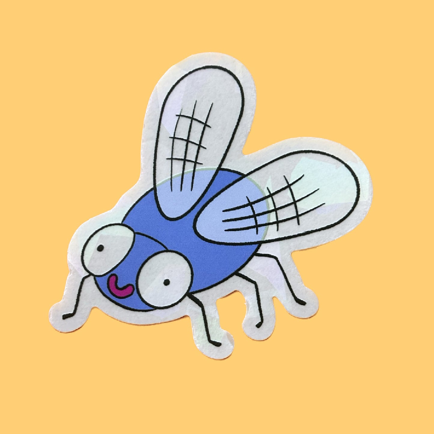 Fly suncatcher window decal with colorful cartoon fly design